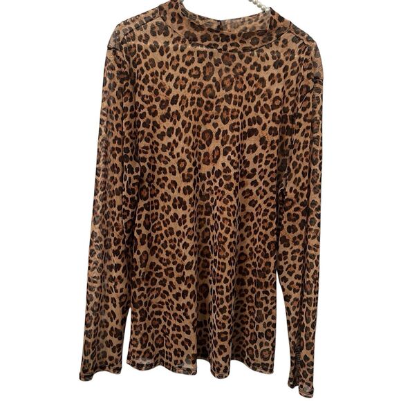 Torrid Leopard Print Tunic Top 2X Cheetah Print Flowy Women’s Plus Sheer Mature - Picture 1 of 11